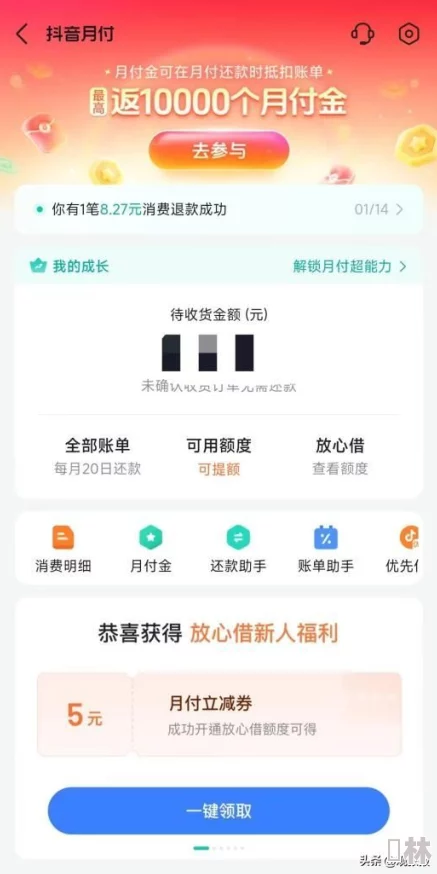 抖音月付什么意思小心高额利息和逾期费用