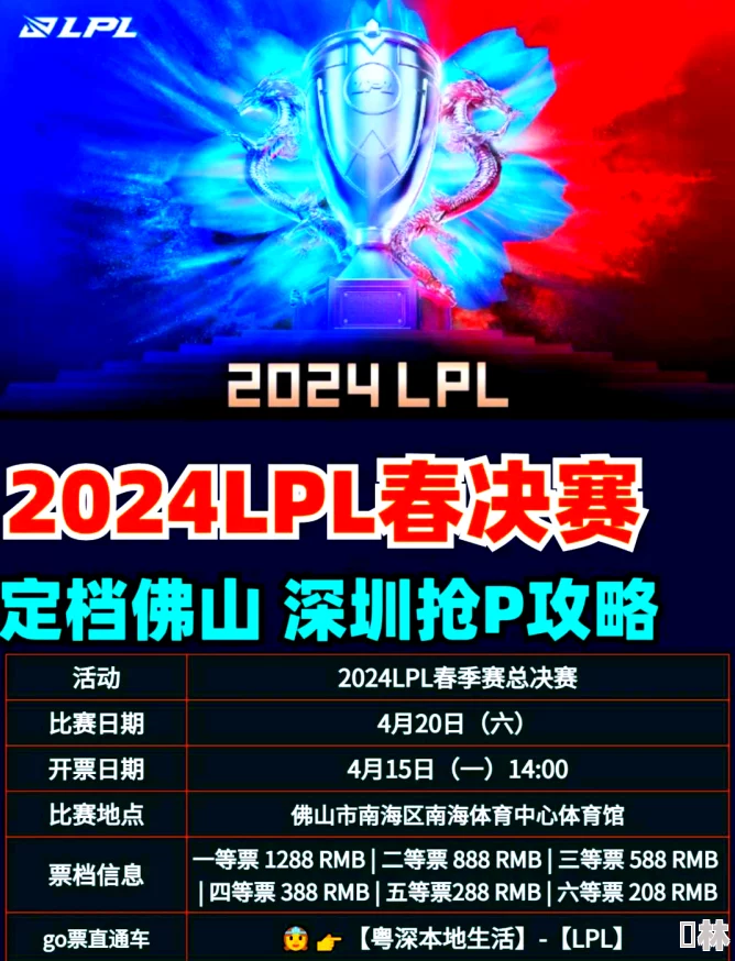 2024 LPL春季赛总决赛最新爆料：4月20日佛山南海体育中心举行